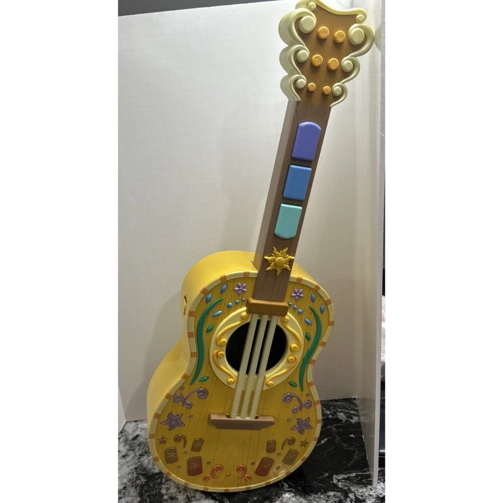 Disney Store Interactive Musical light up Guitar Rapunzel Tangled, TESTED, WORKS